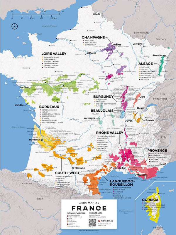 Wine map of France