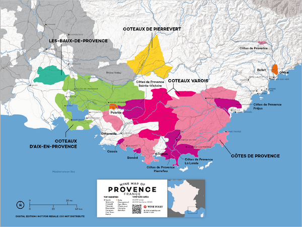 Wine Map of Provence, France
